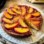 Bourbon Peach Upside-Down Cake 7 Ingredients Easy Delicious