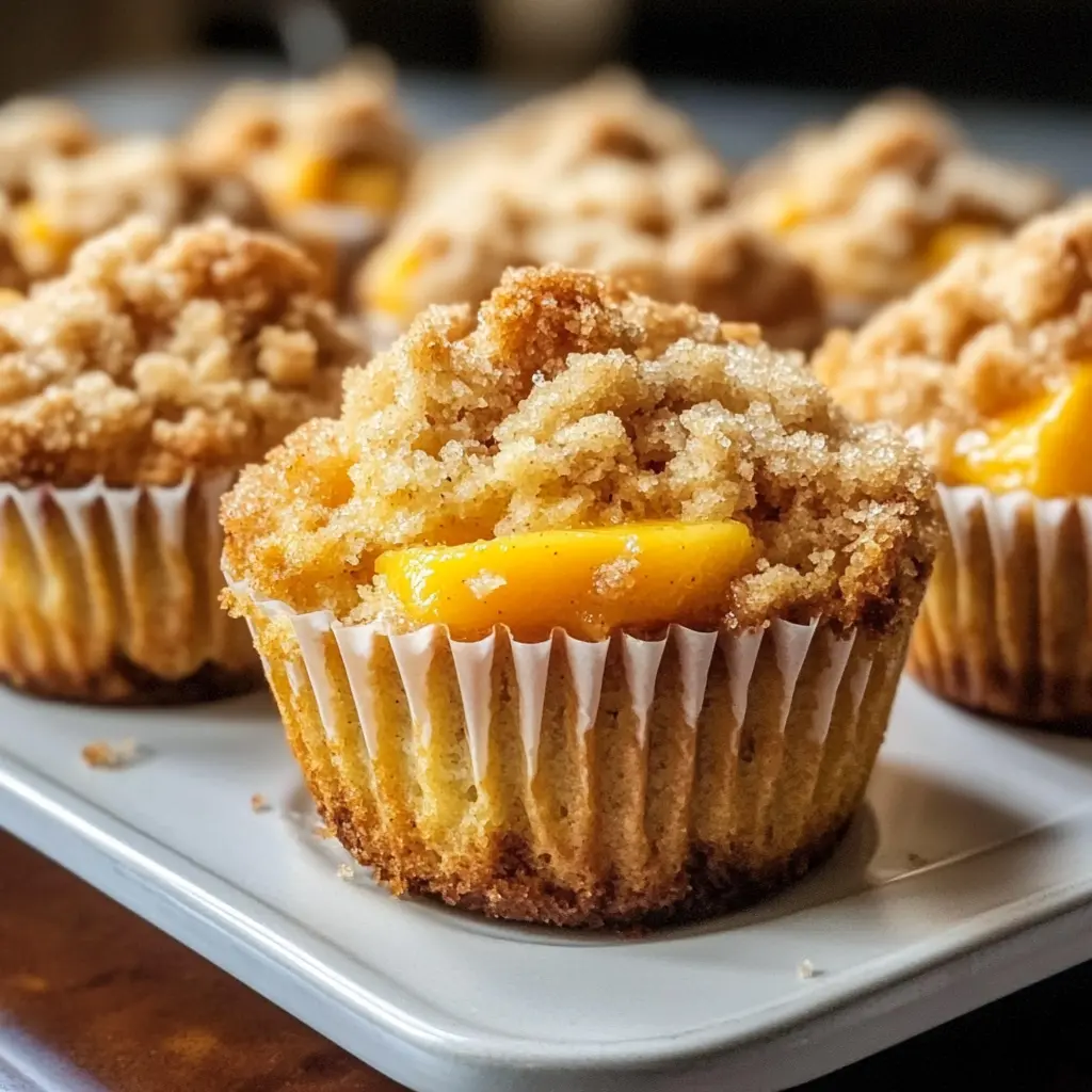 Easy Peach Crumb Topping Muffins 18 Minutes Amazing