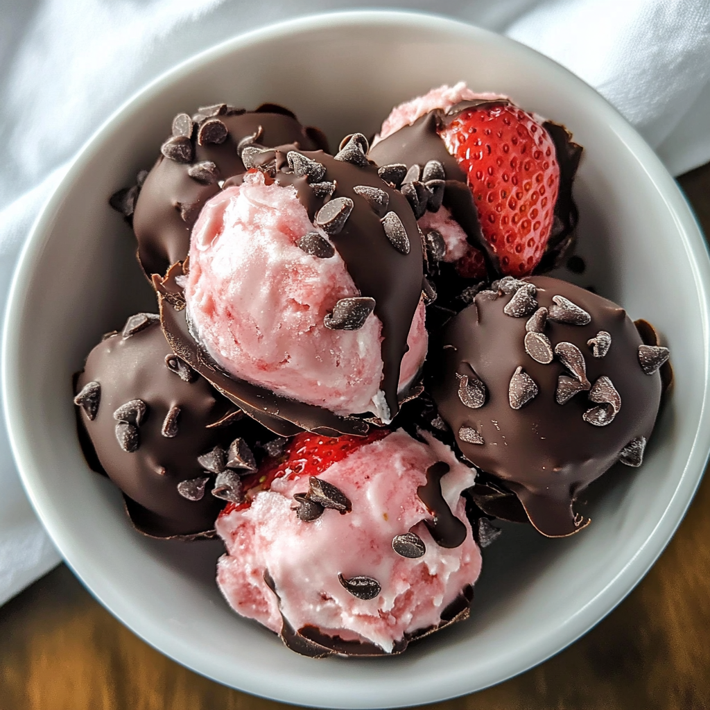 Chocolate Strawberry Frozen Yogurt Bites 4 Servings Easy Delicious