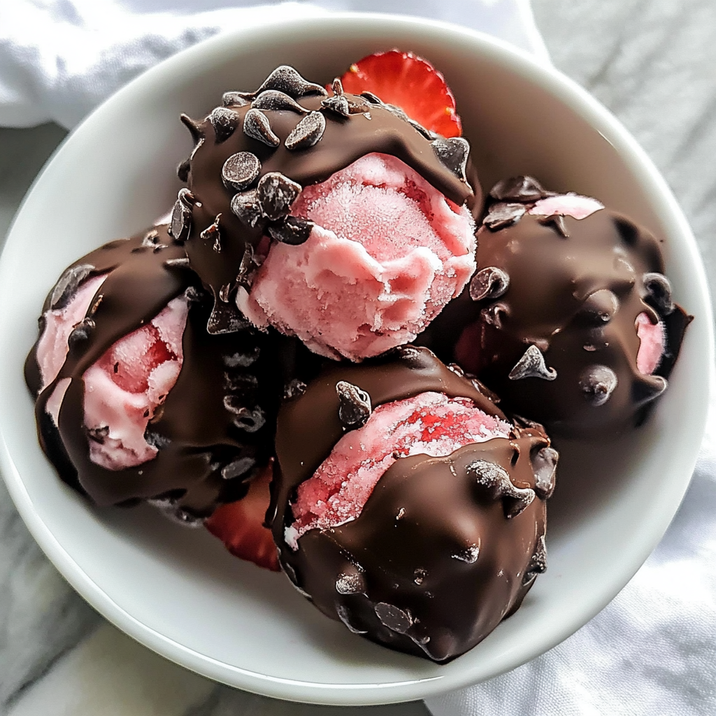 Chocolate Strawberry Frozen Yogurt Bites 4 Servings Easy Delicious