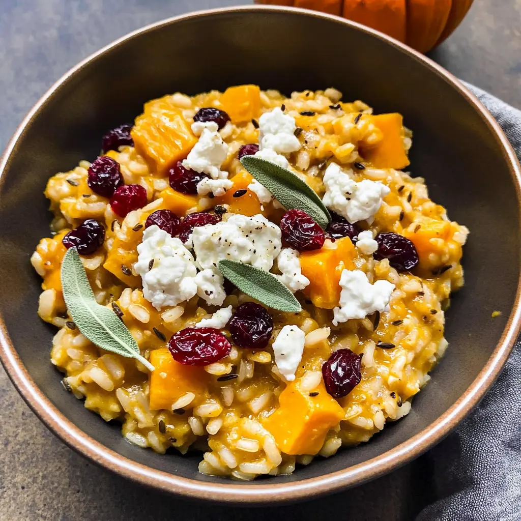 Baked Pumpkin Goat Cheese Risotto 30 Minutes Perfectly Delicious