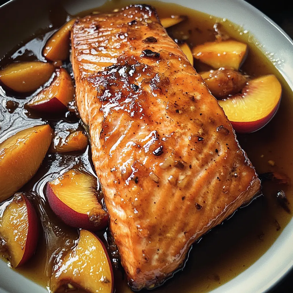 Bourbon Peach Roasted Salmon 4 Servings Easy Delicious
