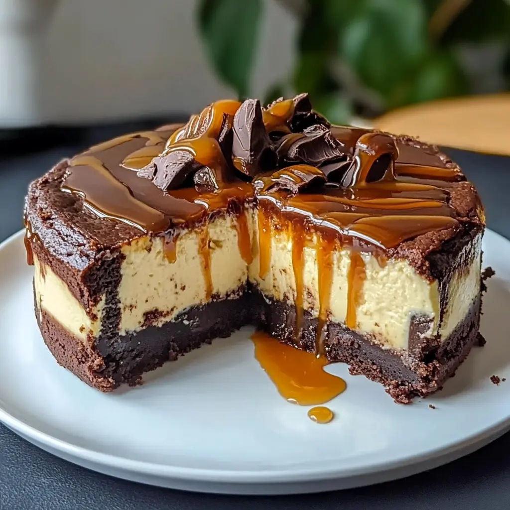 Caramel Brownie Cheesecake 3 Layers Ultimate Delicious
