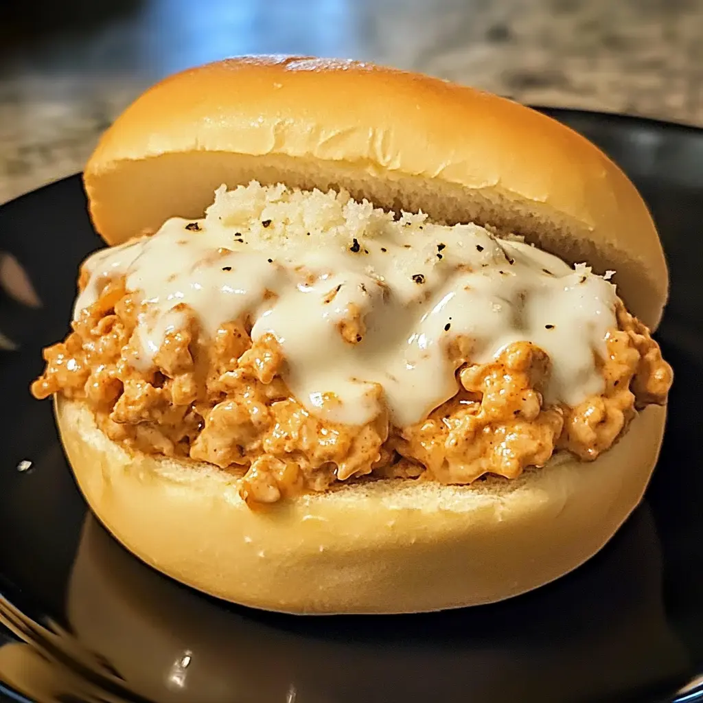 Chicken Alfredo Sloppy Joes 4 Servings Easy Delicious
