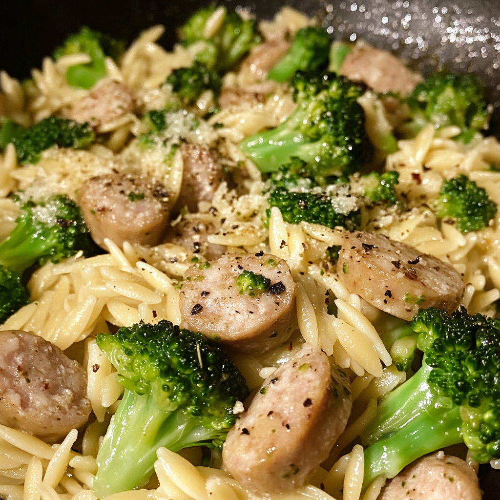 Chicken Sausage Broccoli Orzo 30 Minutes Easy Delicious