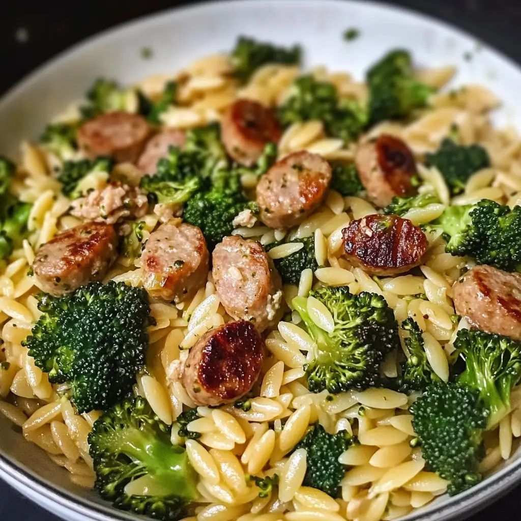 Chicken Sausage and Broccoli Orzo 30 Minutes Easy Delicious