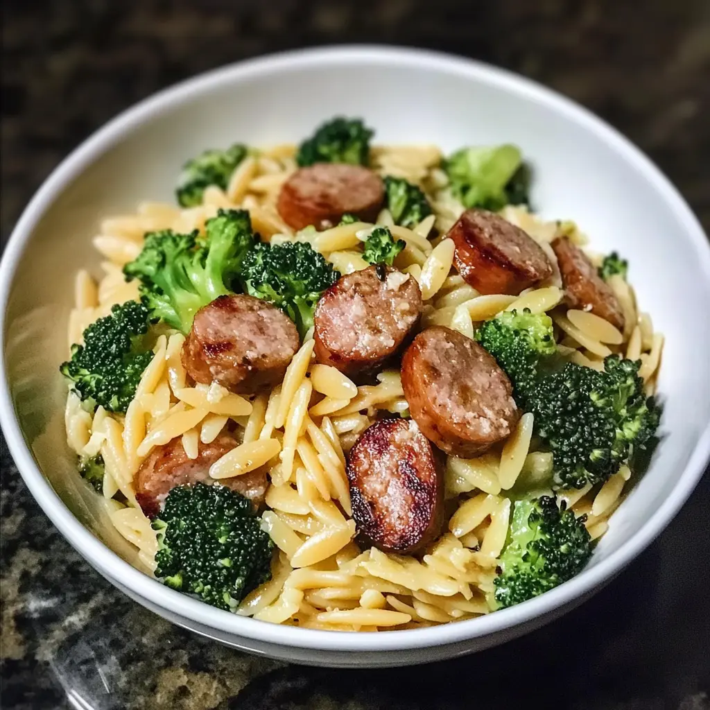 Chicken Sausage and Broccoli Orzo 30 Minutes Easy Delicious