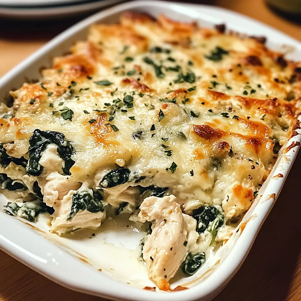 Chicken and Spinach Casserole 6 Ingredients Easy Delicious