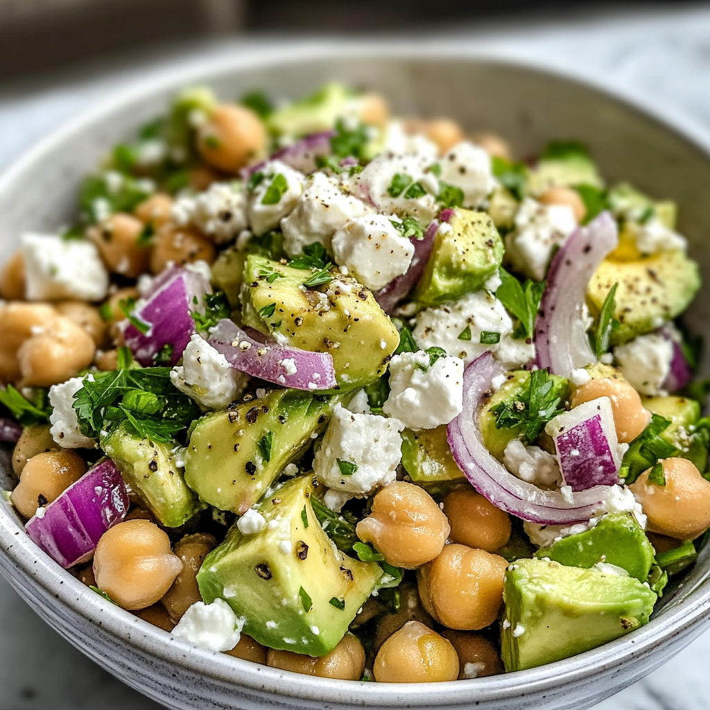 Chickpea Feta Avocado Salad 6 Ingredients Perfect Delicious