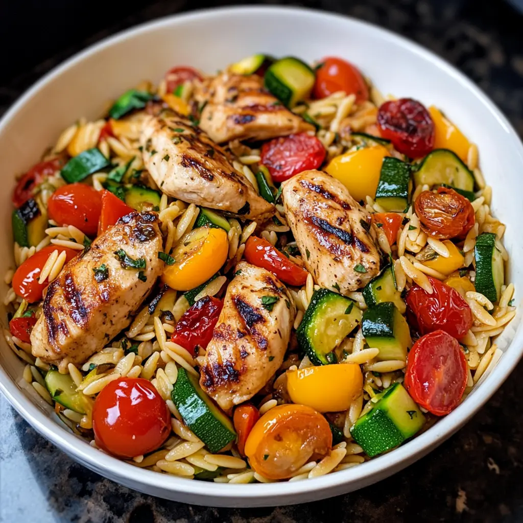Easy Balsamic Chicken and Veggie Orzo in 6 Steps