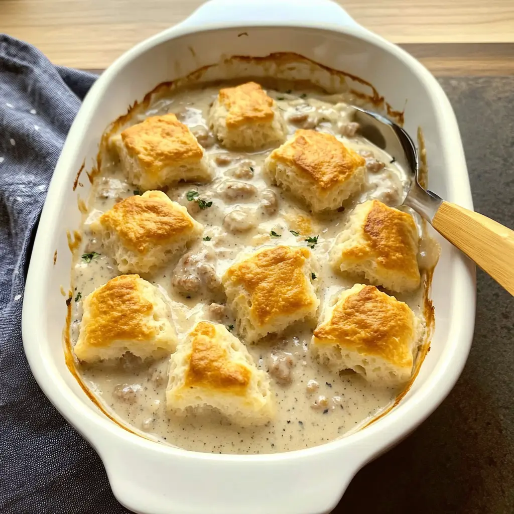 Easy Biscuits and Gravy Casserole 30 Minutes Amazing