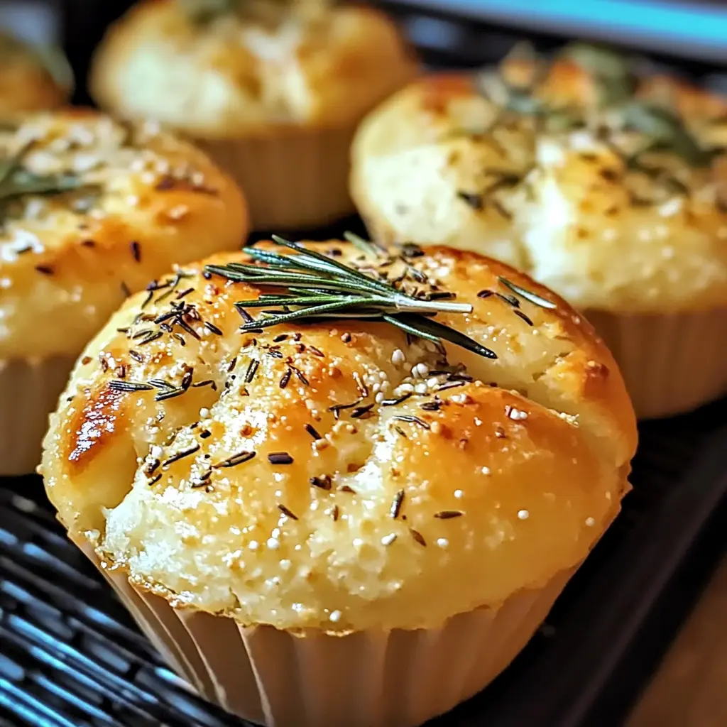 Easy Garlic Rosemary Focaccia Muffins 18 Minutes Amazing