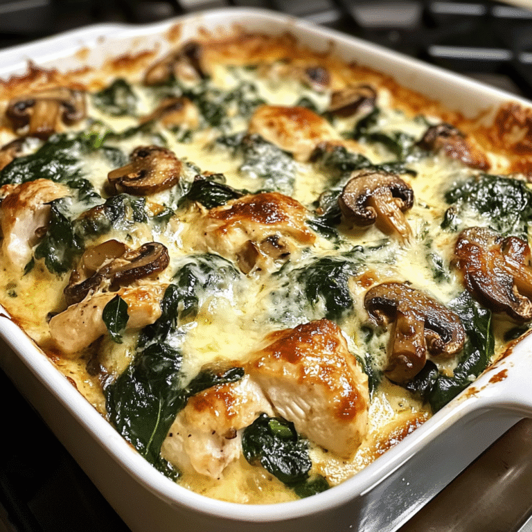 Easy Low-Carb Chicken Spinach Mushroom Bake 25 Minutes Delicious