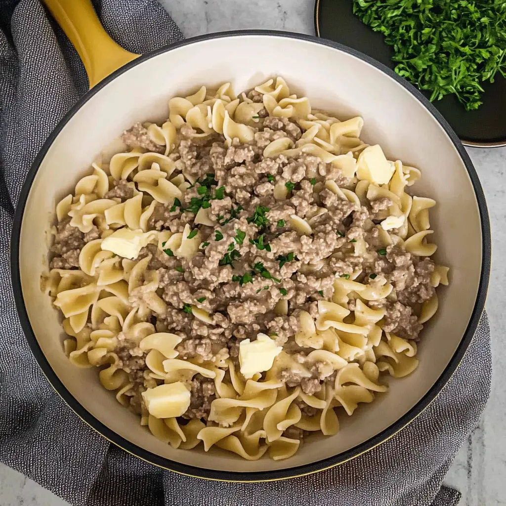 Hamburger Stroganoff recipe 7 Ingredients Easy Delicious