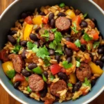 Hearty Black Beans and Rice with Sausage - 7 Ingredients Awesome Delicious