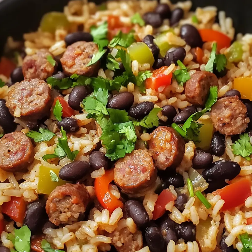 Hearty Black Beans and Rice with Sausage - 7 Ingredients Awesome Delicious