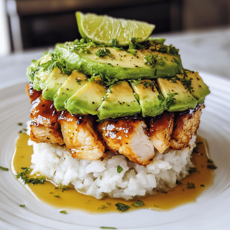 Honey Lime Chicken and Avocado Rice Stack 30 Minutes Easy Delicious