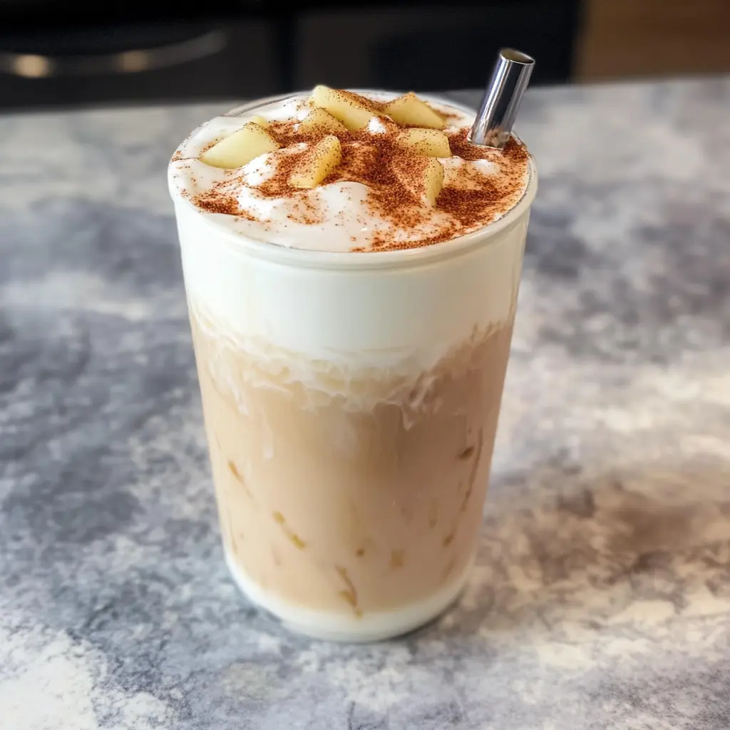 Iced Apple Crisp Cream Chai Latte 5 Steps Awesome Delicious