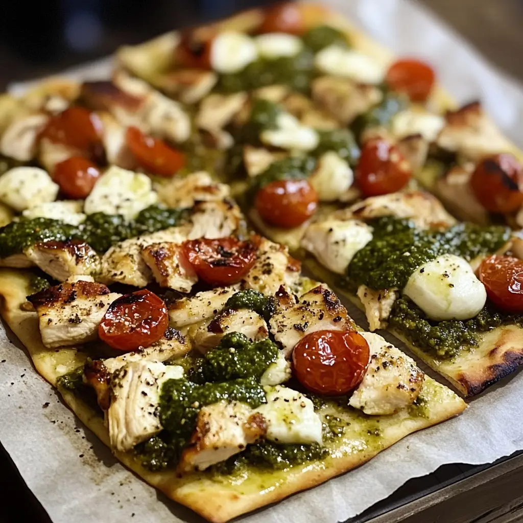 Pesto Chicken Flatbread 30 Minutes Easy Delicious