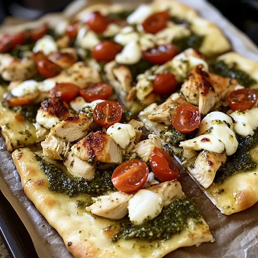 Pesto Chicken Flatbread 30 Minutes Easy Delicious