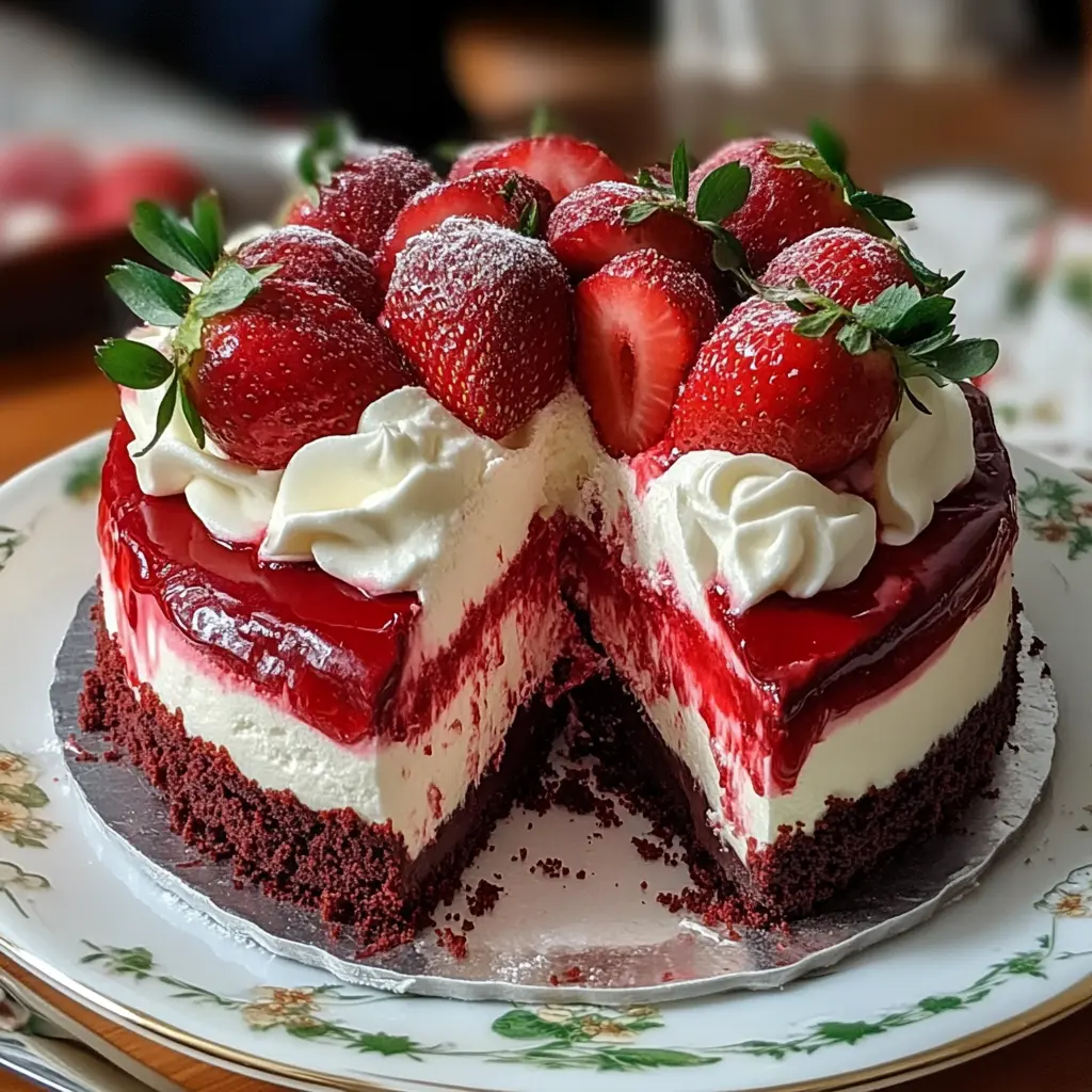 Red Velvet Strawberry Cheesecake 5 Steps Ultimate Delicious