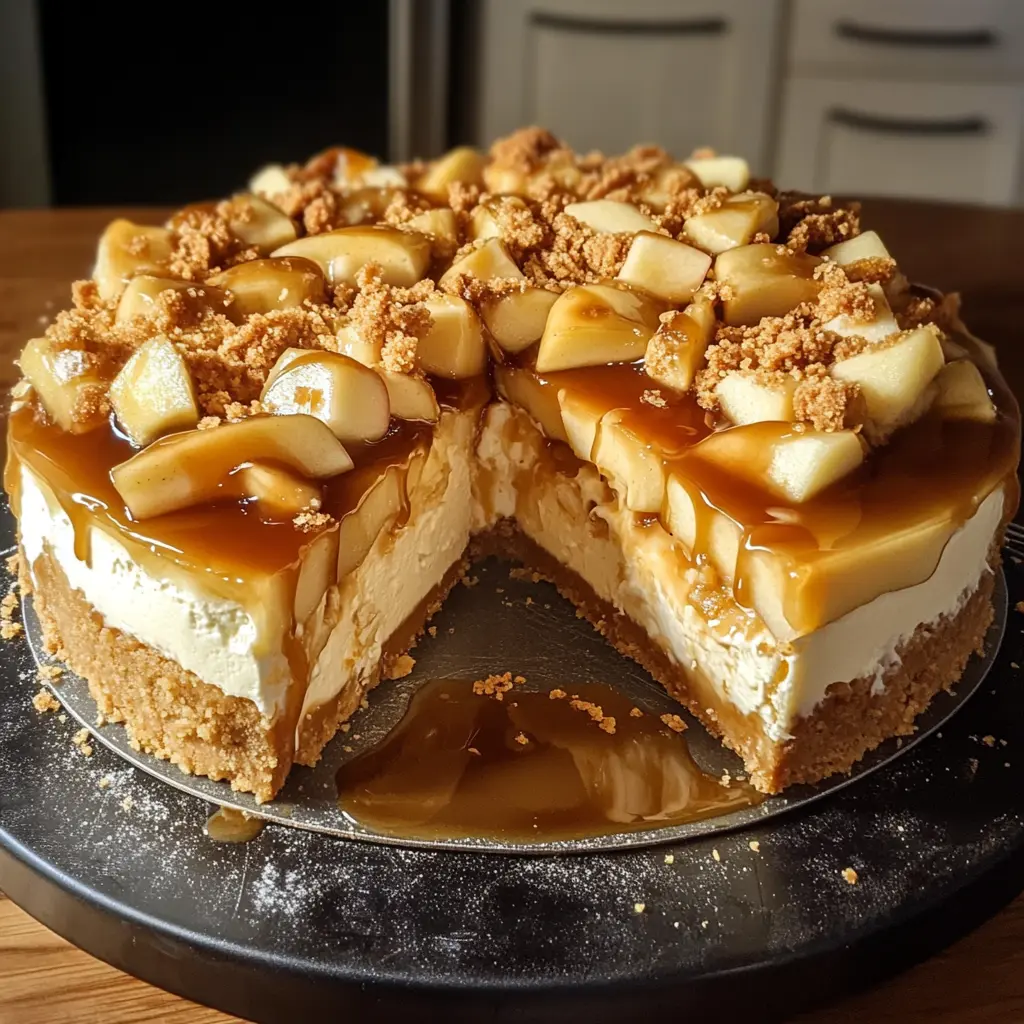 Salted Caramel Apple Pie Cheesecake 7 Ingredients Perfect Delicious