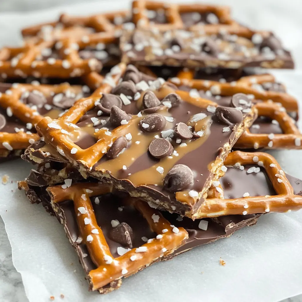 Salted Caramel Pretzel Bark 4 Servings Easy Delicious