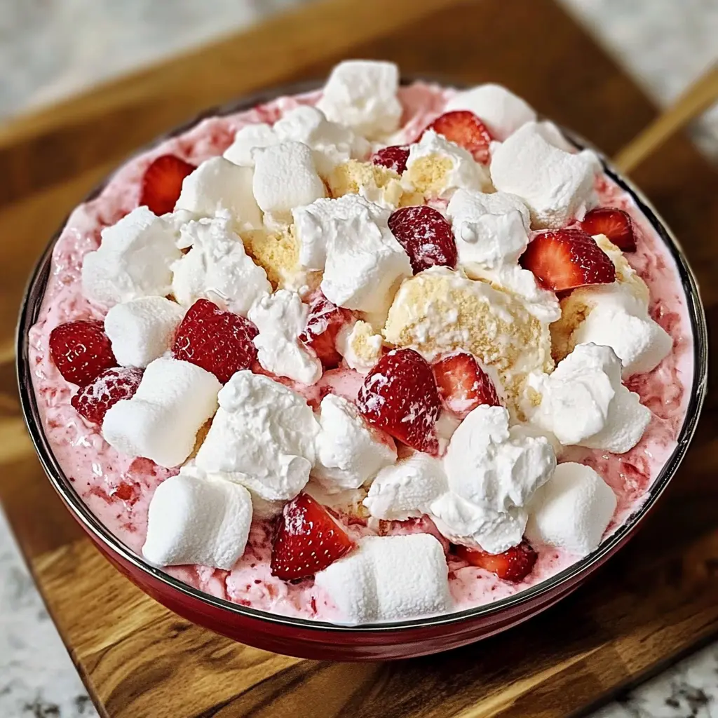 Strawberry Shortcake Fluff Salad 4 Servings Easy Delicious