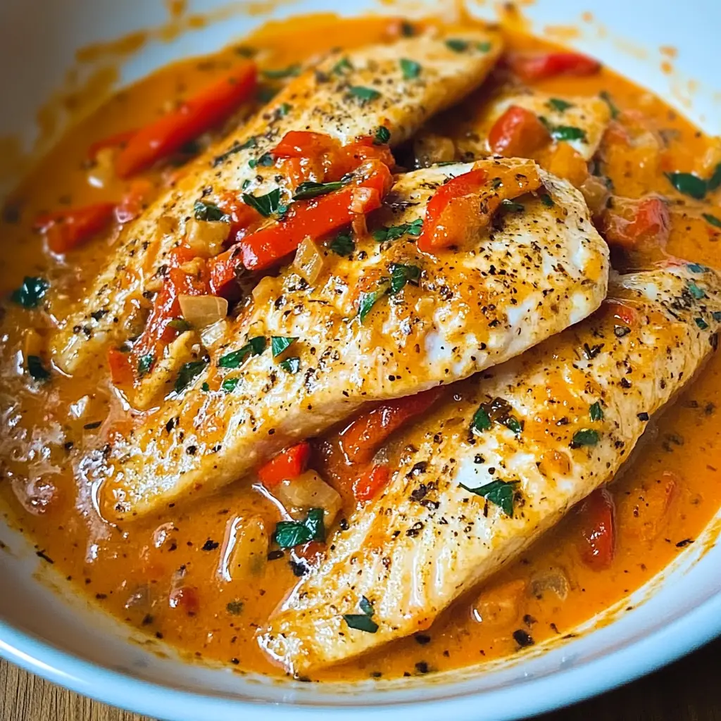 Tilapia in Roasted Pepper Sauce 5 Steps Easy Delicious