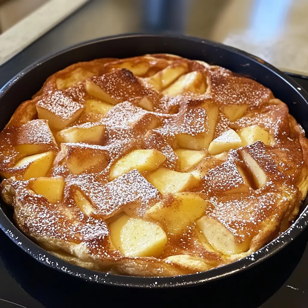Apple Cinnamon German Pancake 6 Ingredients Easy Delicious