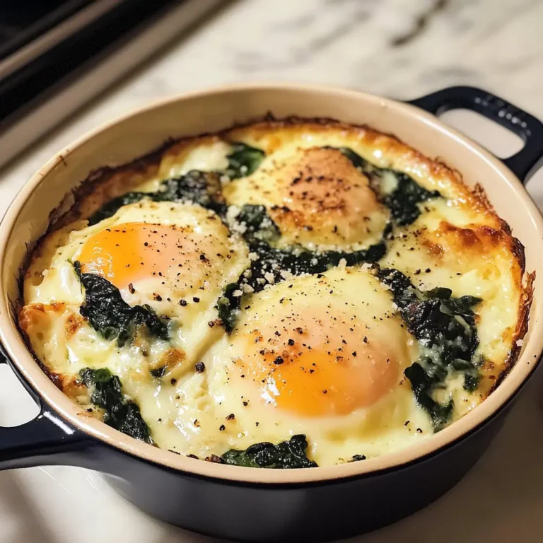 Baked Eggs Florentine 4 Servings Easy Delicious