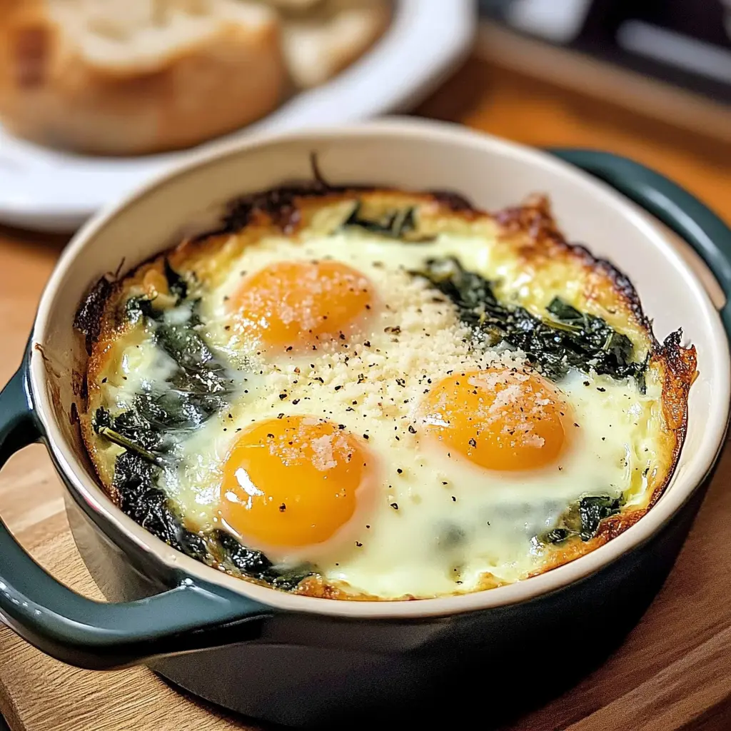 Baked Eggs Florentine 4 Servings Easy Delicious