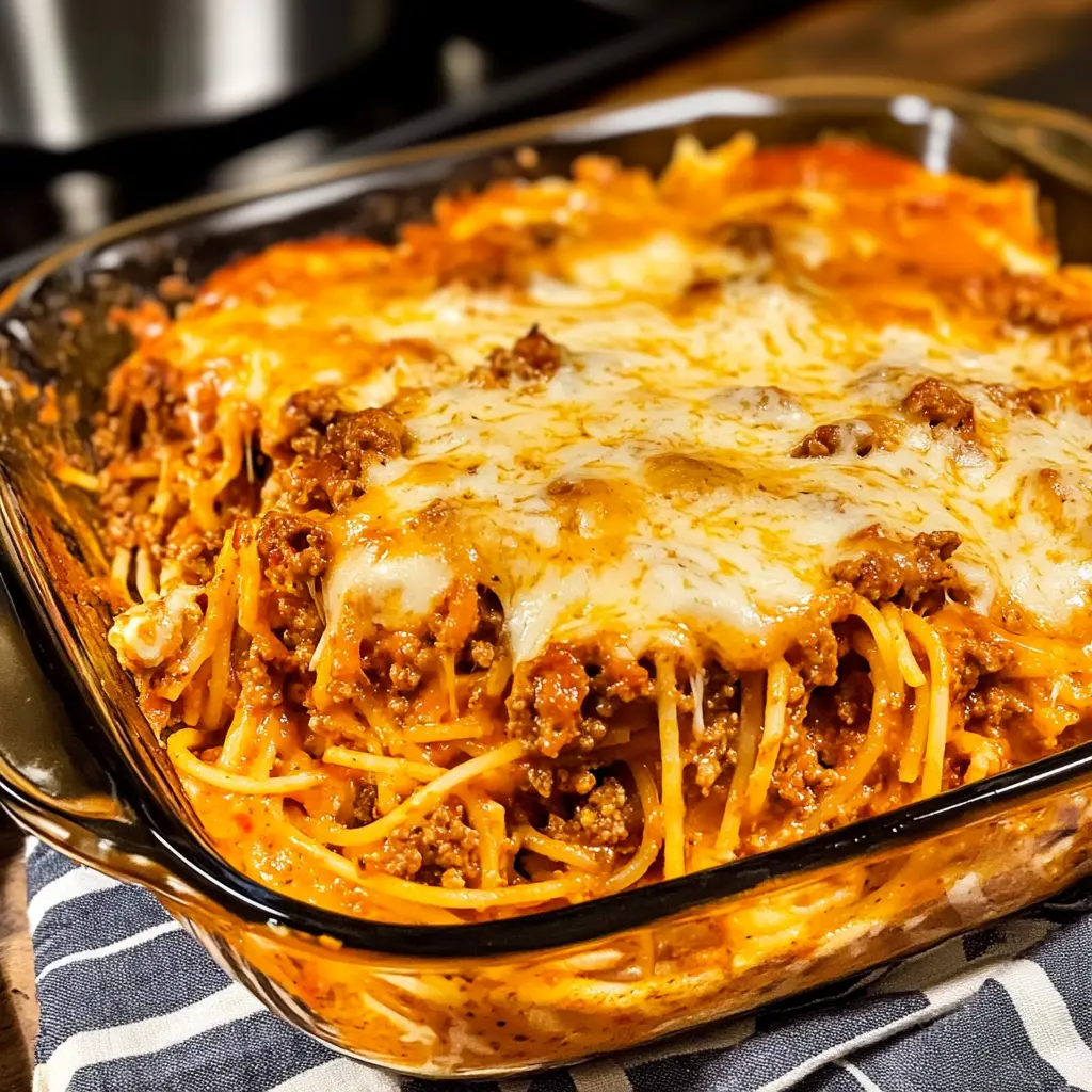 Cheddar Bay Spaghetti Casserole 7 Ingredients Easy Delicious