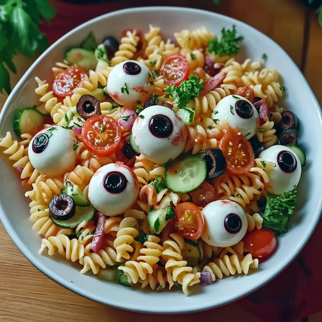 Creepy Eyeball Pasta Salad 7 Ingredients Ultimate Delicious