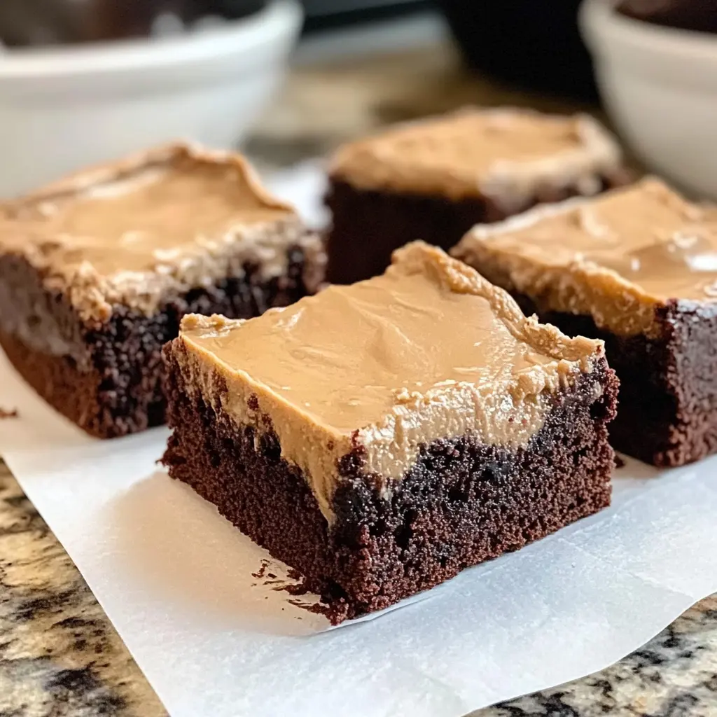 Frosted Coffee Brownies 8 Ingredients Easy Delicious