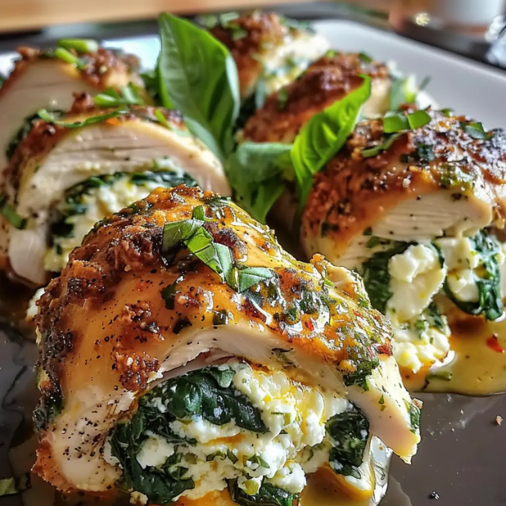 Herbed Ricotta Stuffed Chicken Rolls 4 Servings Easy Delicious