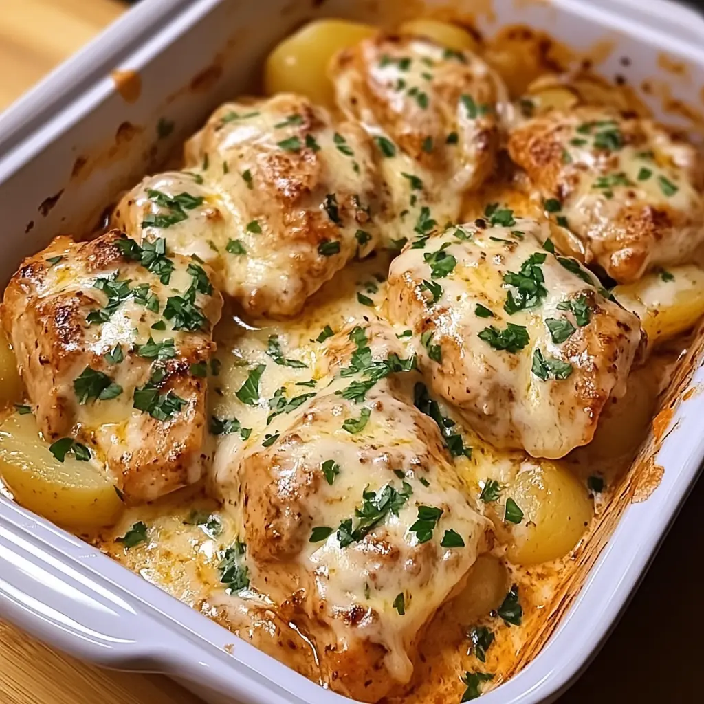 High Protein Creamy Garlic Cheesy Chicken & Potatoes 4 Servings Ultimate Delicious