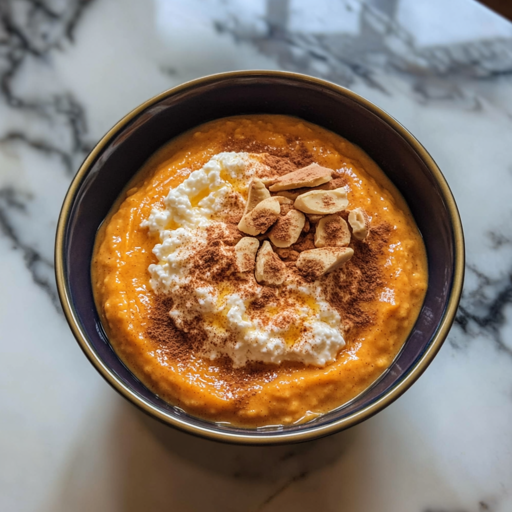 Pumpkin Whipped Cottage Cheese Bowl 5 Steps Easy Delicious