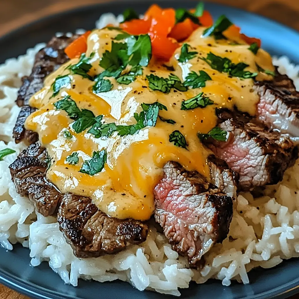 Steak and Queso Rice 6 Ingredients Easy Delicious