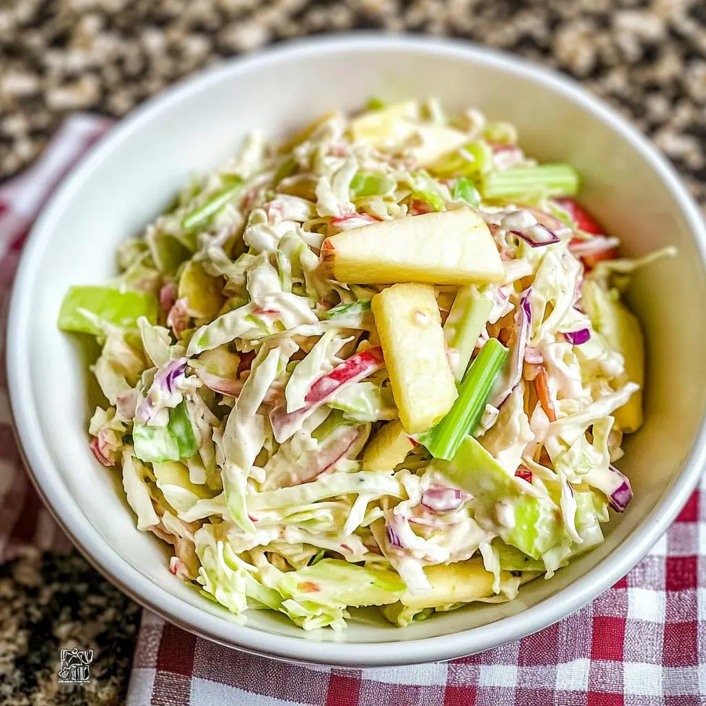 Sweet and Tangy Apple Coleslaw Salad 5 Steps Easy Delicious
