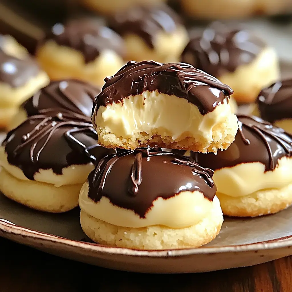 Easy Boston Cream Pie Cookie Bites 10 Steps Amazing