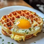 Easy Low Carb Chaffle with Egg and Cheese 3 Steps Delicious