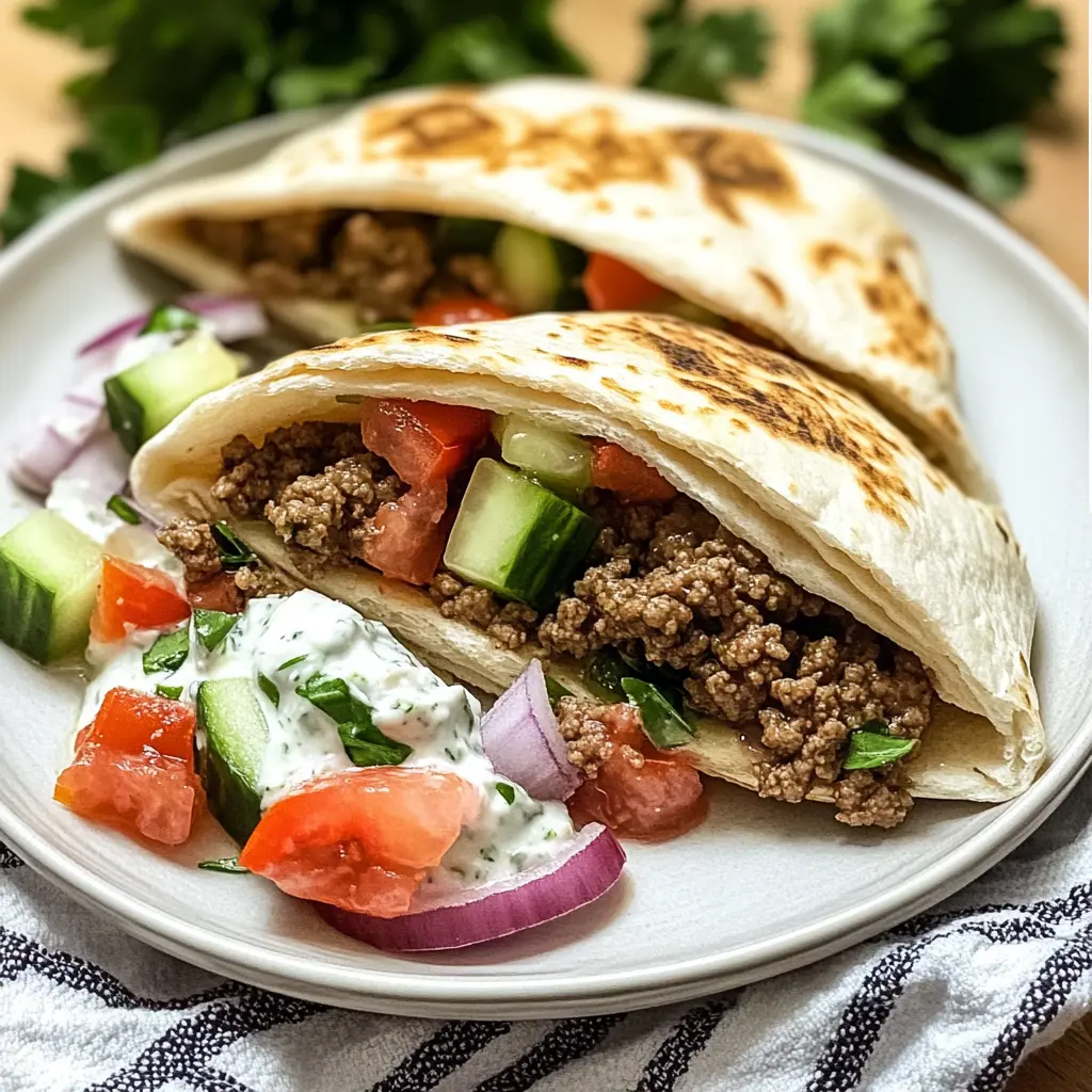 Mediterranean Ground Beef Pita Pockets 4 Servings Easy Delicious