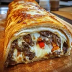 Mozzarella Cheese Steak Stromboli 30 Minutes Easy Delicious