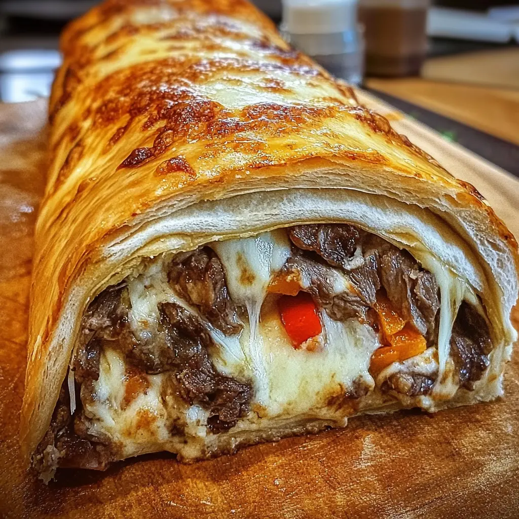 Mozzarella Cheese Steak Stromboli 30 Minutes Easy Delicious
