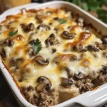 Mushroom and Swiss Burger Casserole 30 Minutes Easy Delicious