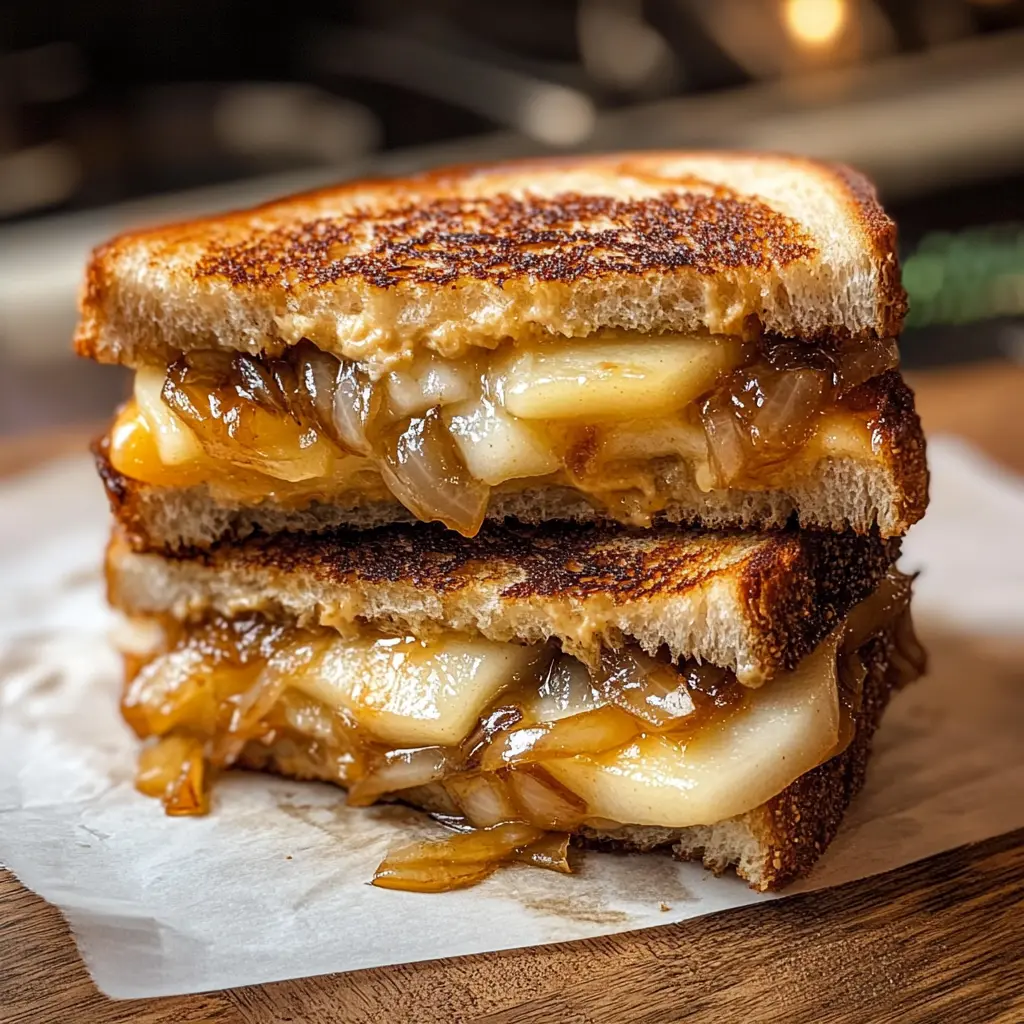 Pear & Apple Grilled Cheese 4 Ingredients Easy Delicious