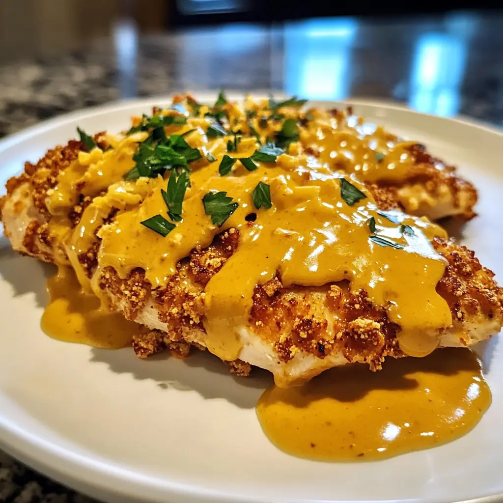 Pretzel Chicken with Mustard-Cheddar Sauce: 5 Steps to Amazing