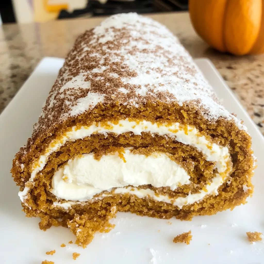 Pumpkin Roll With Cream Cheese Filling: 8 Ingredients, Easy, Delicious