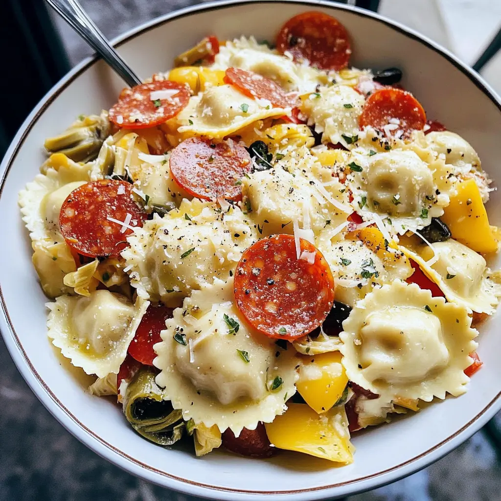 Ravioli Salad 7 Ingredients Easy Delicious